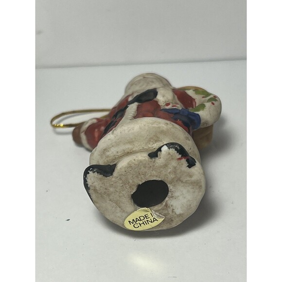 Vtg Santa Claus Christmas Tree Ornament Ceramic Hand Painted Holiday Decor 3” - Picture 5 of 6